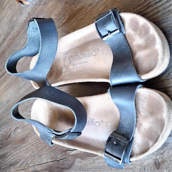 Papillio Black Strap Wedge Sandal Size 5 - Picture 3 of 8